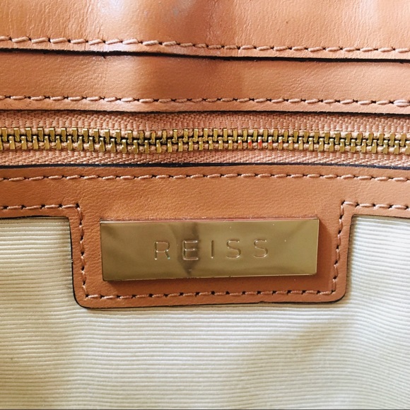 Reiss Tan Leather Chain Strap Shoulder Bag - Picture 12 of 14